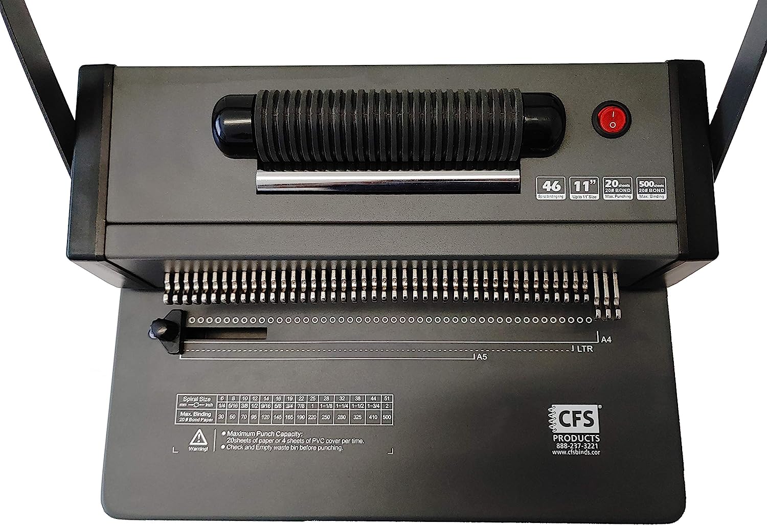 CFS Products - BetterBind Coil-It - Coil-Binding Machine with Electric Coil Inserter - Manual Binding Punch - Up to 20 Pages - 4:1 Pitch - for Personal, Home, School or Business Binding - Image 3